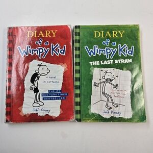 Diary of a Wimpy Kid Lot 2 Books Jeff Kinney The Last Straw Softcover Kids Books